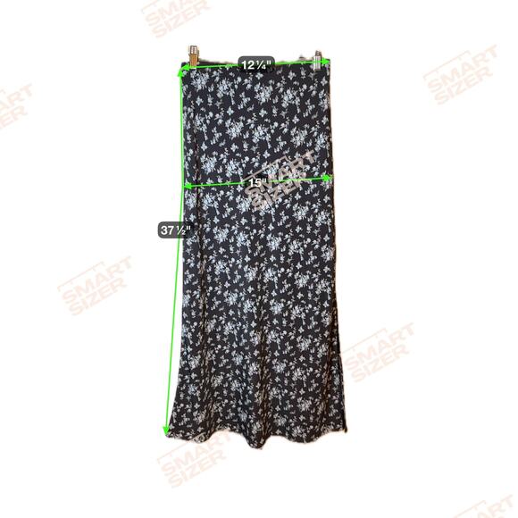 Altar'd State Blue Floral A-Line Maxi Skirt Side Slit Pull-On Women's Medium - Picture 6 of 8